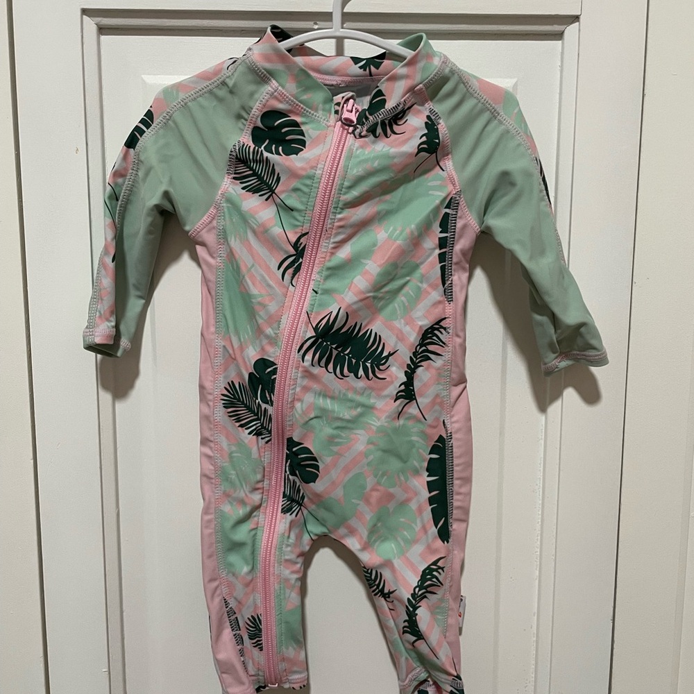 Tropical Leaf Kids Swim One Piece